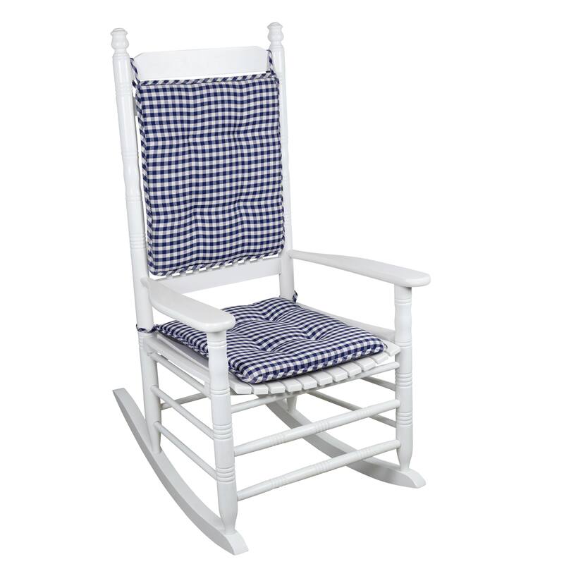 NonSlip Gripper Gingham Rocking Chair Cushion Set On Sale Bed Bath & Beyond 38229702