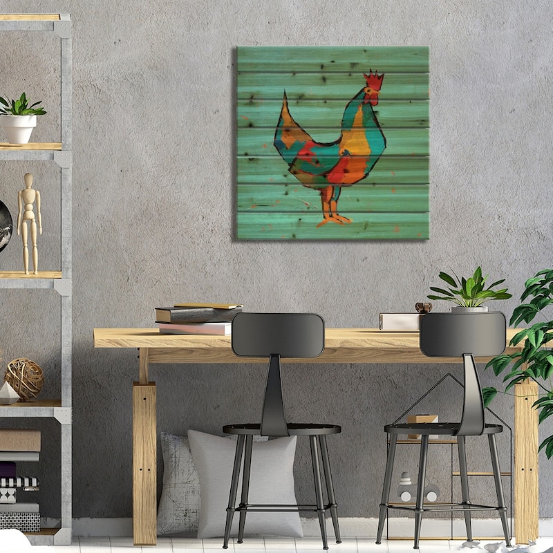 The Strutter Print On Wood by Phyllis Adams - Multi-Color