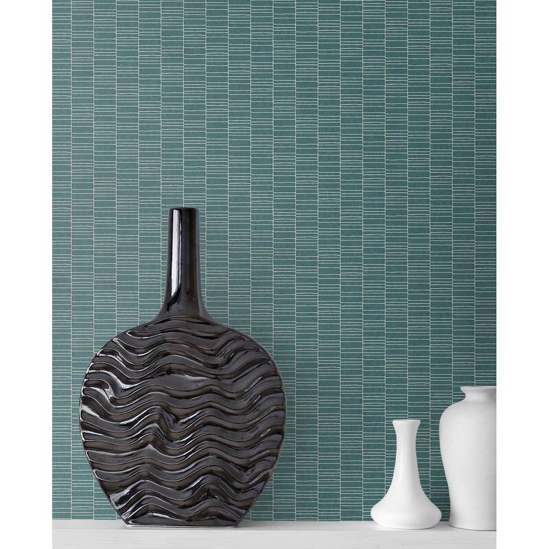 Seabrook Designs Deco Spliced Stripe Unpasted Wallpaper
