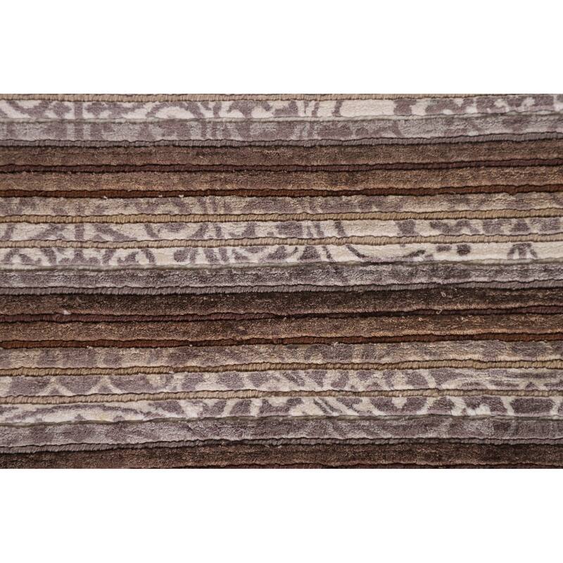 Modern Indian Accent Rug Handmade Abstract Wool Carpet - 2'8"x 5'0"