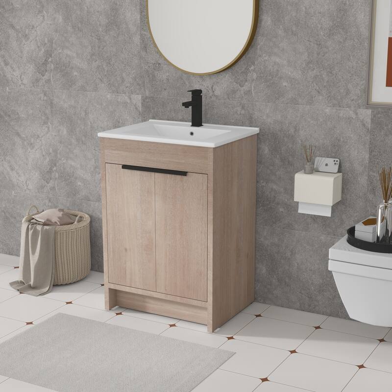 24" Bathroom Vanity with Ceramic Sink