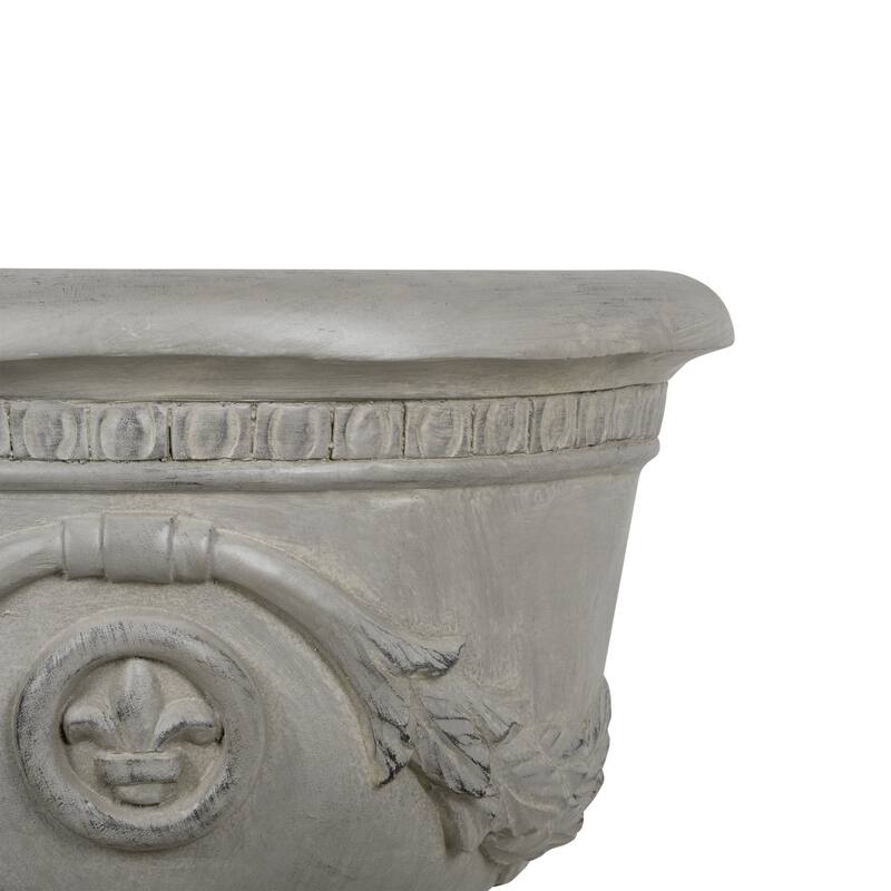 Christopher Knight Home - Classical 16.14"H Outdoor Pedestal Urn Planter with Heraldic Carved Design