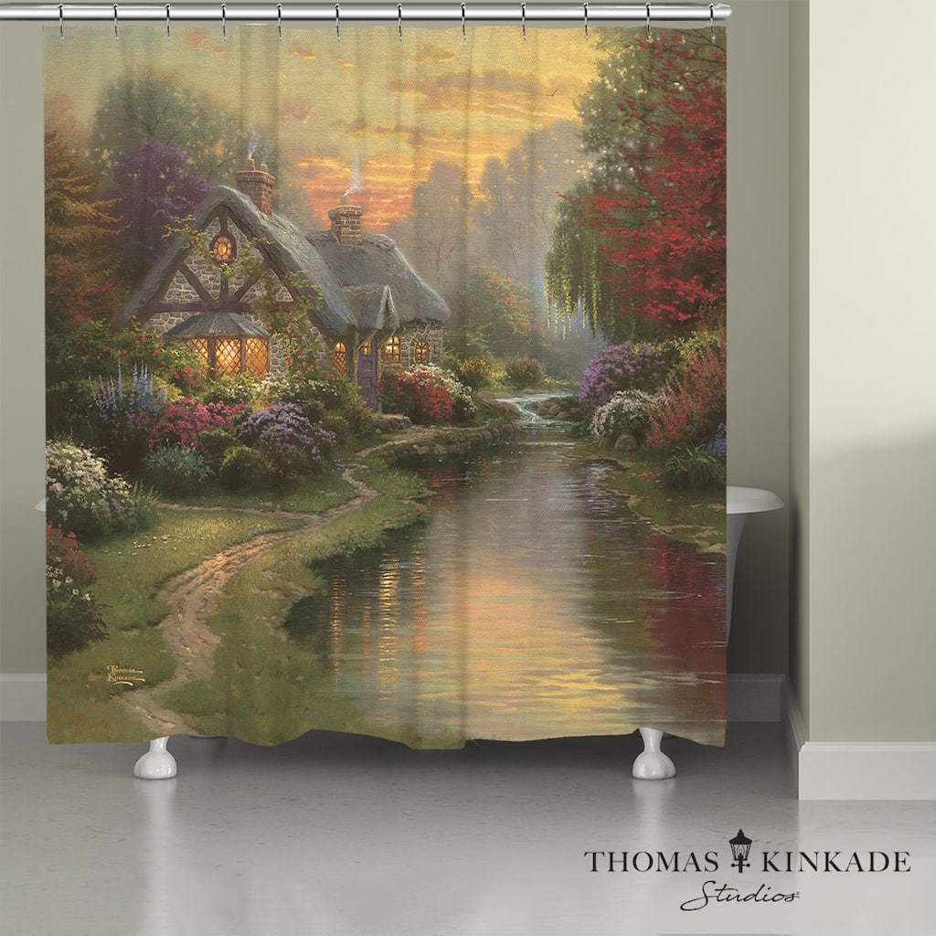 Thomas Kinkade A Quiet Evening Shower Curtain by Laural Home