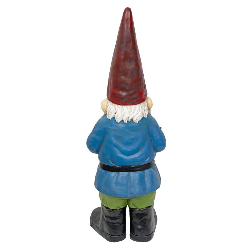 Alpine Corporation ZKD100 Jumbo Size Gnome with Bird Decor, Whimsical Gnome Statue for Patio & Garden, 48"H, Multicolor