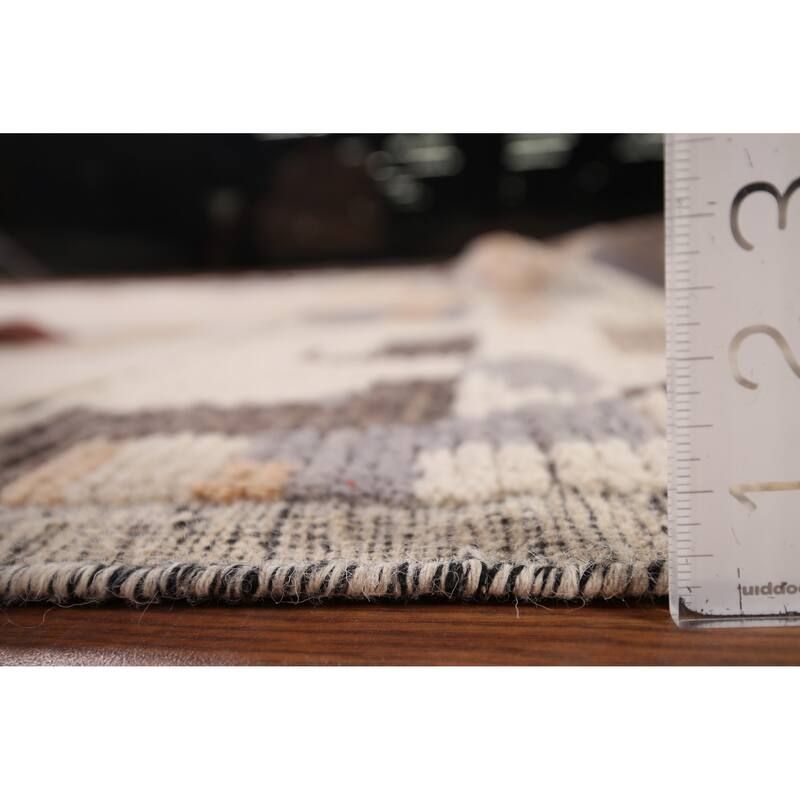 Modern Moroccan Abstract Area Rug Handmade Wool Carpet - 8'10"x 12'7"