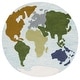 preview thumbnail 2 of 0, SAFAVIEH Handmade Martha Stewart Collection Resmije Globe Wool Rug 6' Round - Blue/Green - Round