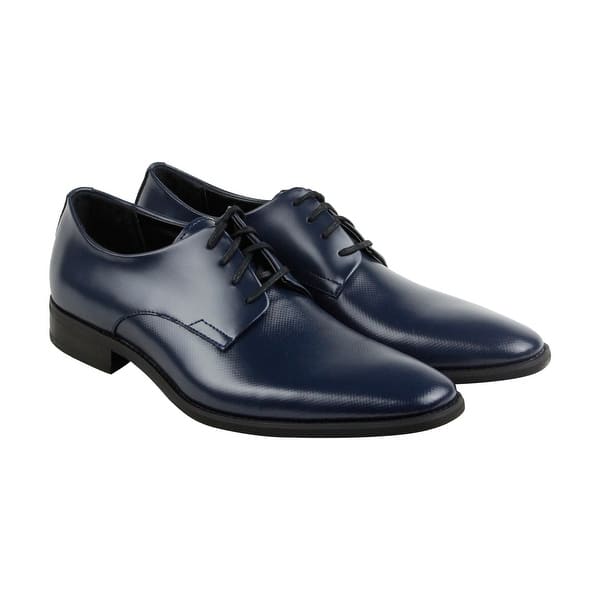 Shop Calvin Klein Ramses Mens Blue Leather Casual Dress Lace Up