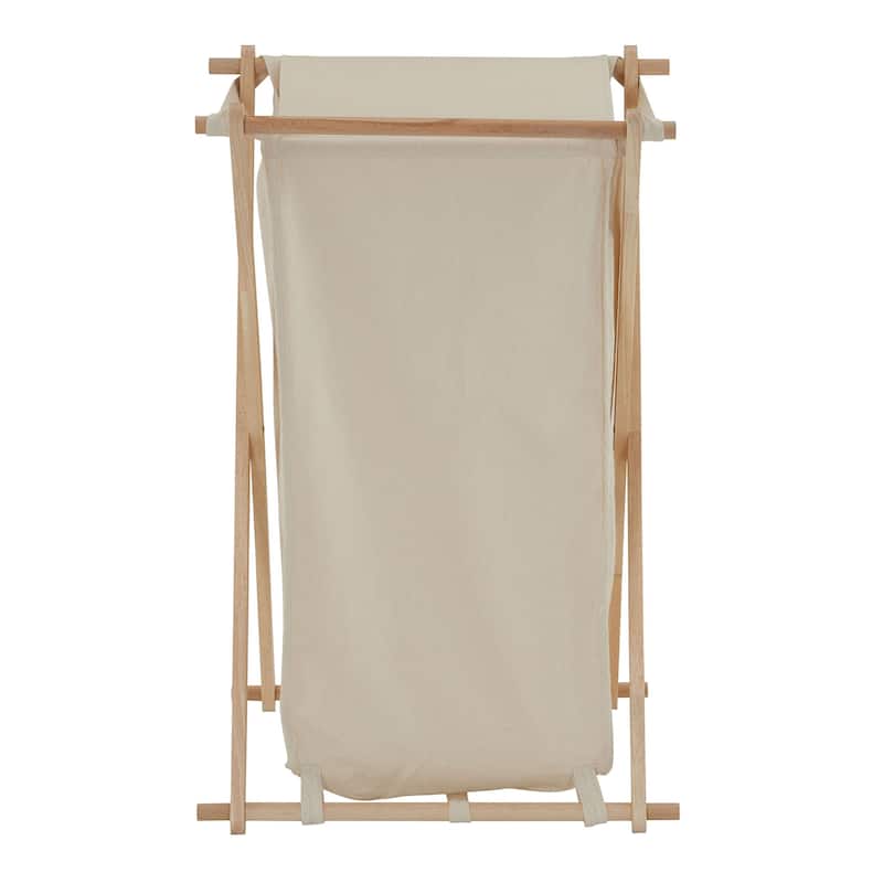 Household Essentials X-Frame Folding Wood Laundry Hamper - 17.0"L x 19.0"W x 30.0"H