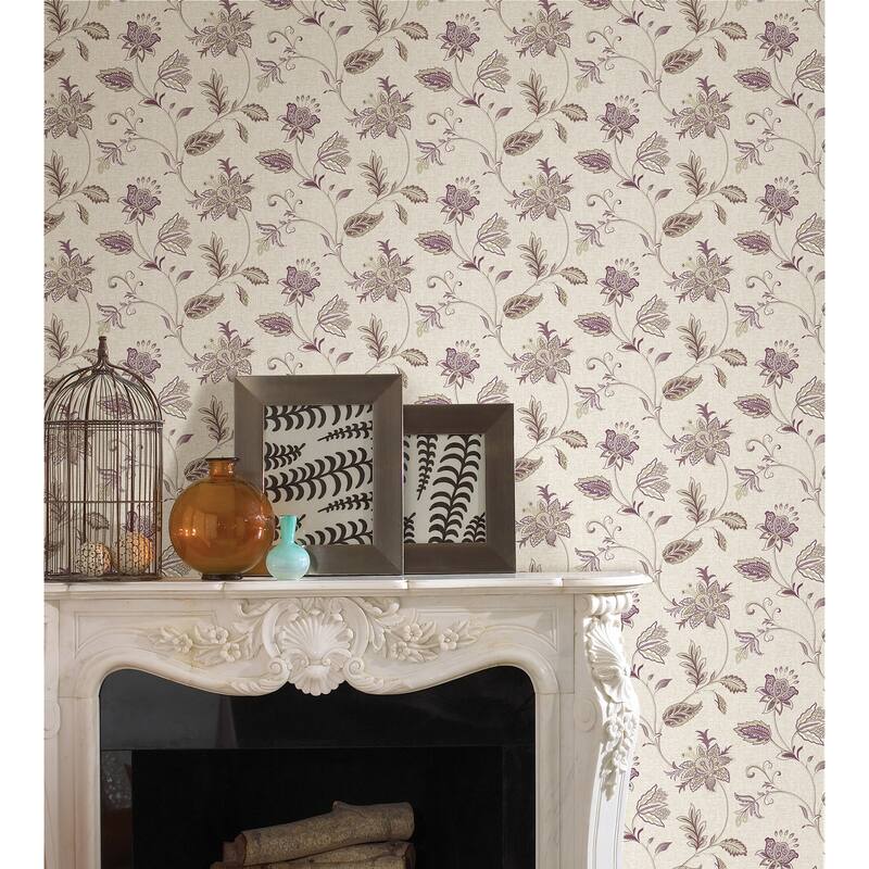 A-Street Prints Georgette Burgundy Jacobean Wallpaper