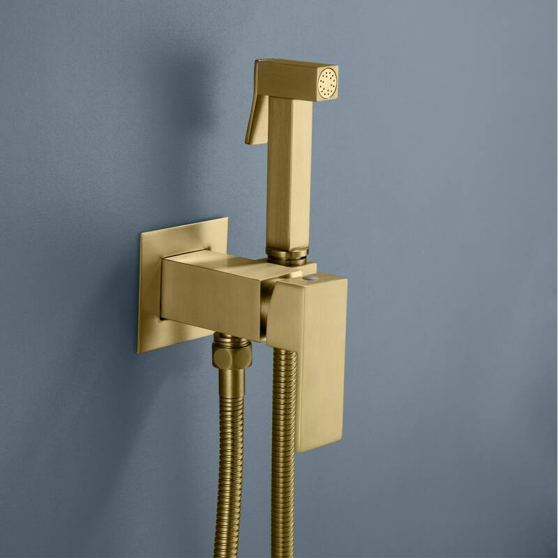 Wall Mounted Square Handheld Bidet Sprayer for Toilet - Brushed gold