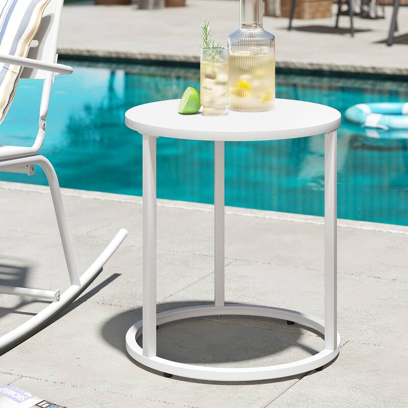 VredHom Patio Outdoor Metal Side Table