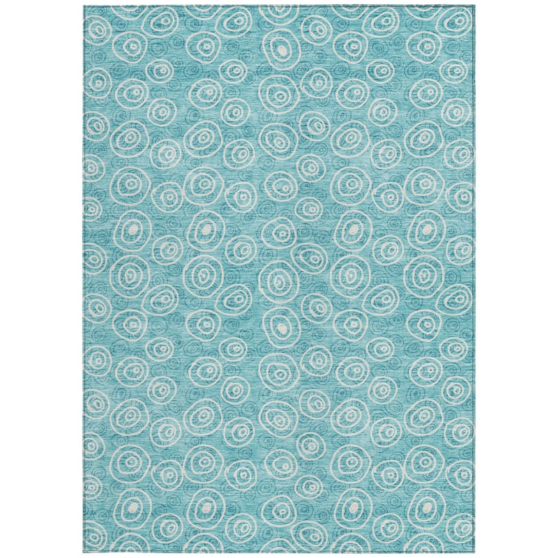 HomeRoots Geometric Transitional Rectangle Outdoor Rug
