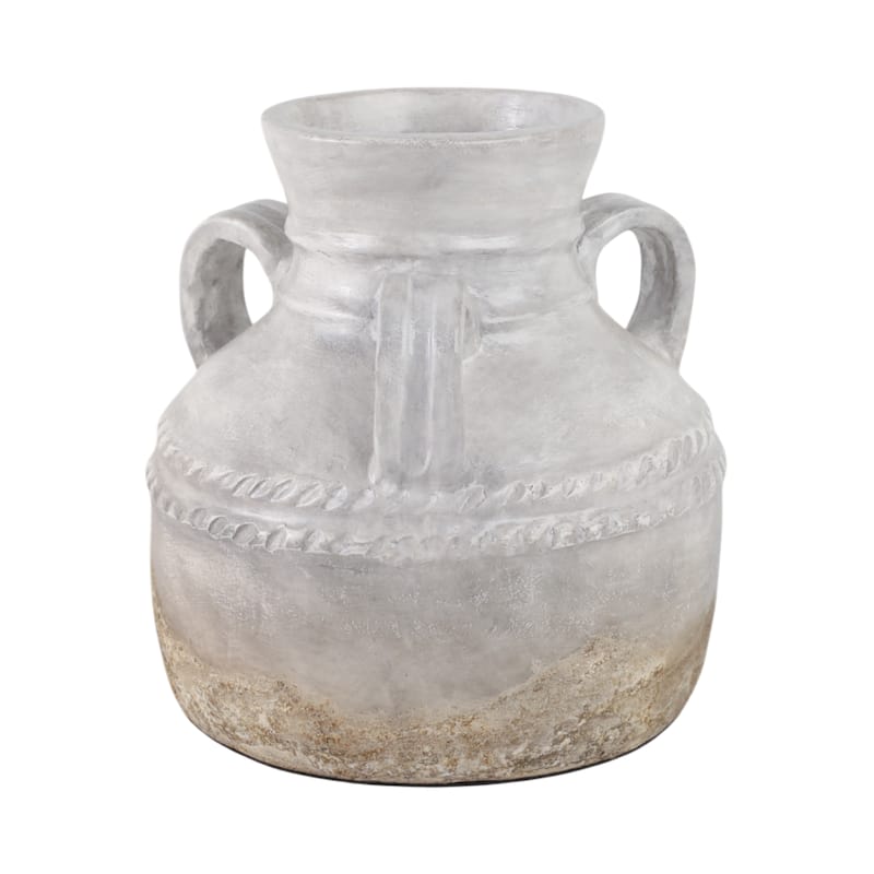 Terracotta Vase Rustic Textured Design Double Handles for Modern Space