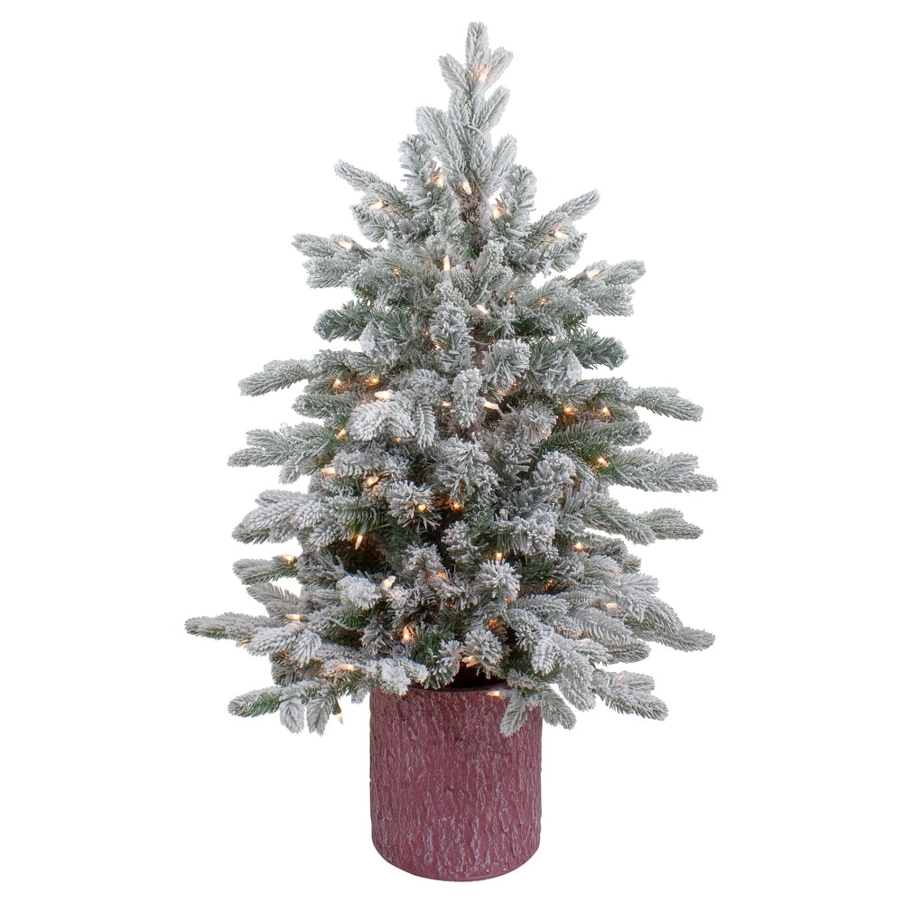 4' Pre-Lit Red Ribbon Ornamented Artificial Christmas Tree - Clear Lights -  Green - 4 Foot - Bed Bath & Beyond - 30943850