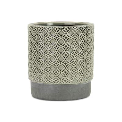 Zajedani Gray Ceramic Lattice Pot
