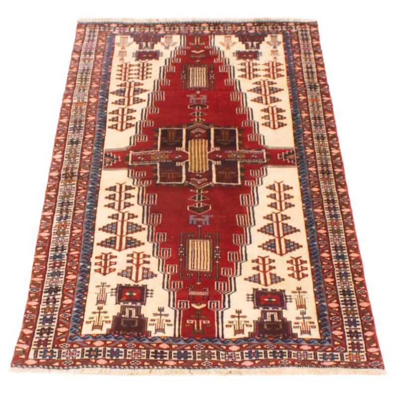 ECARPETGALLERY Hand-knotted Kayseri Vintage Red Wool Rug - 3'3 x 6'4