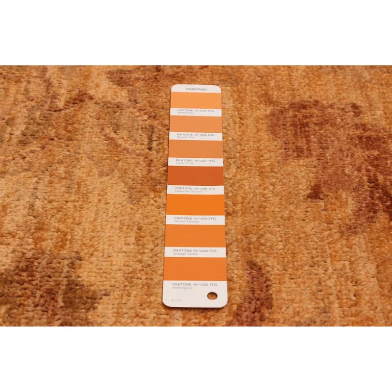 ECARPETGALLERY Hand-knotted Vibrance Orange Wool Rug - 6'2 x 9'1