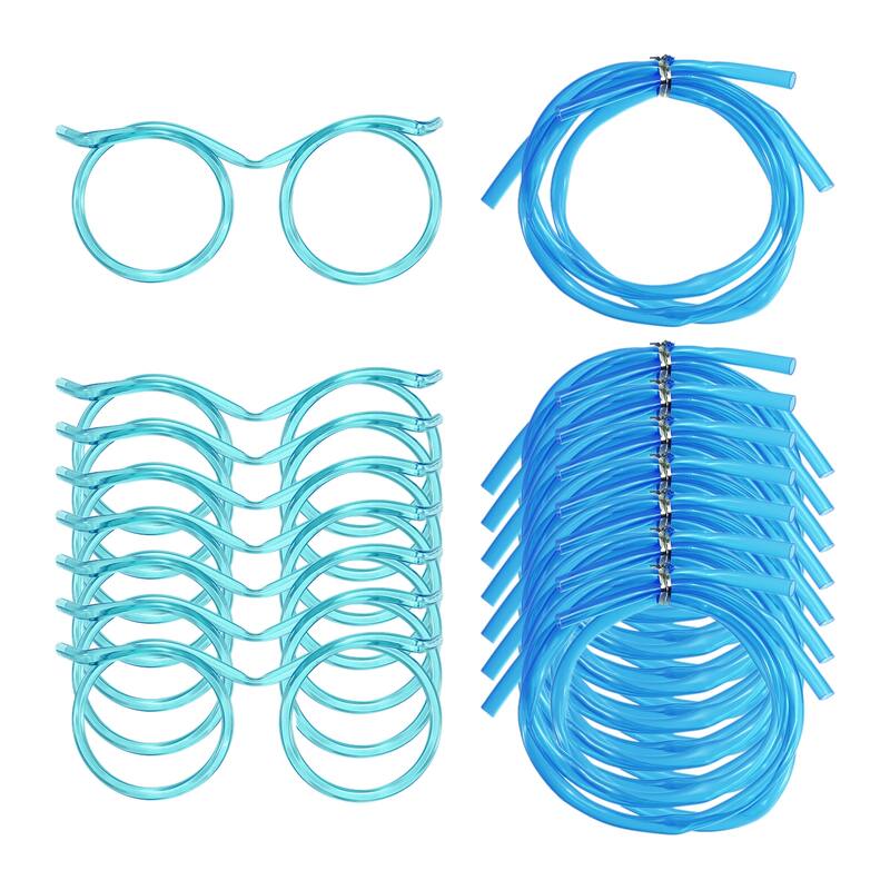 8 Pcs Straw Glasses, Plastic Round Novelty Drinking Eyeglasses Straws