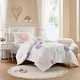 preview thumbnail 18 of 35, Intelligent Design Kids Madeline Floral Reversible Tufted Chenille Comforter Set with Flower Throw Pillow