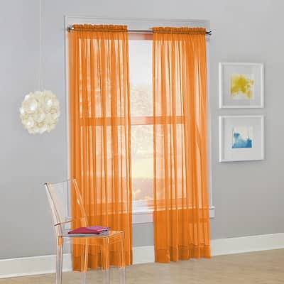 No. 918 Calypso Voile Sheer Rod Pocket Curtain Panel, Single Panel