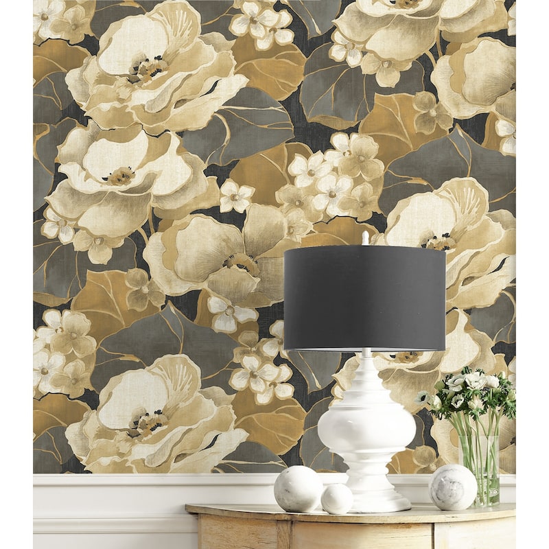 NextWall Nouveau Floral Peel and Stick Wallpaper - 20.5 in. W x 18 ft. L