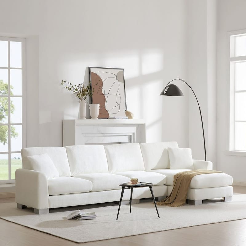 Oversized Sectional Couch with Chaise Lounge, L-shaped Chenille Sectional Sofa for Living Room,Apartment,Office