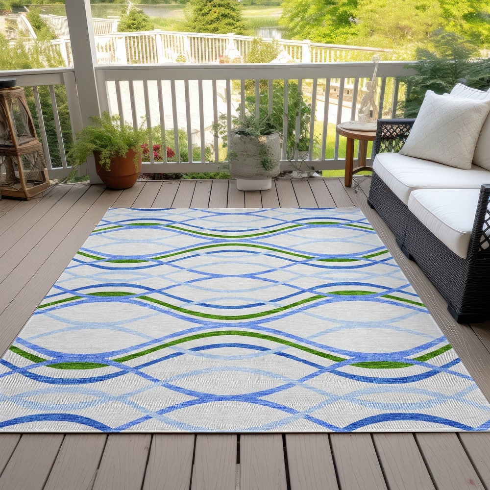 Machine Washable Indoor/ Outdoor Chantille Contemporary Deco Rug