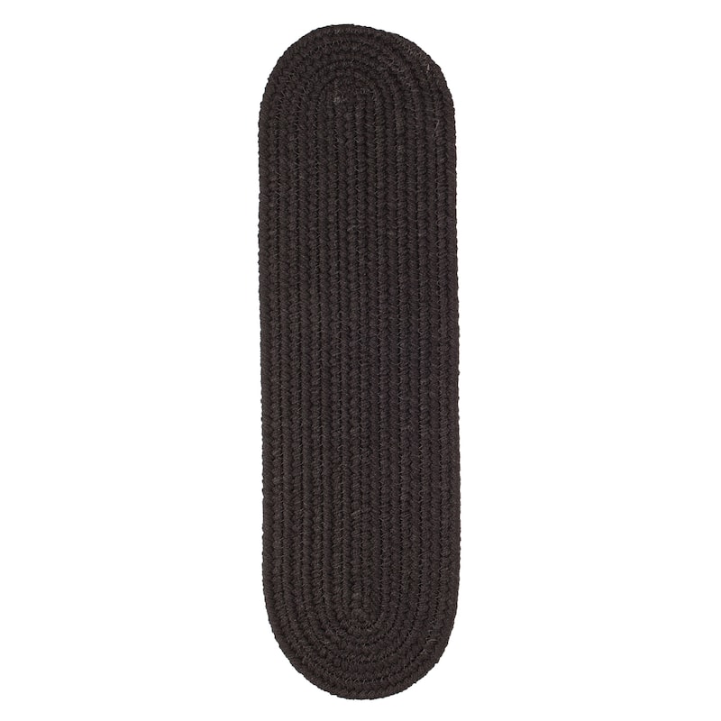 Rhody Rug Madeira Indoor/ Outdoor Braided Rounded Area Rug - Black - 8" x 28" Oval
