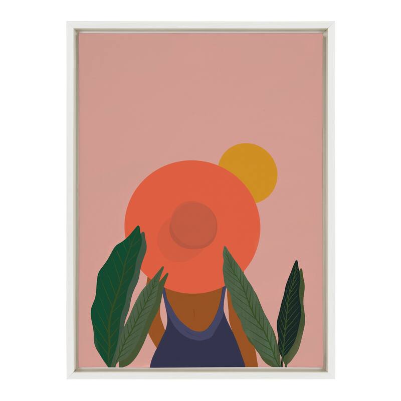 Kate and Laurel Sylvie Tropical Girl Framed Canvas by Oris Eddu