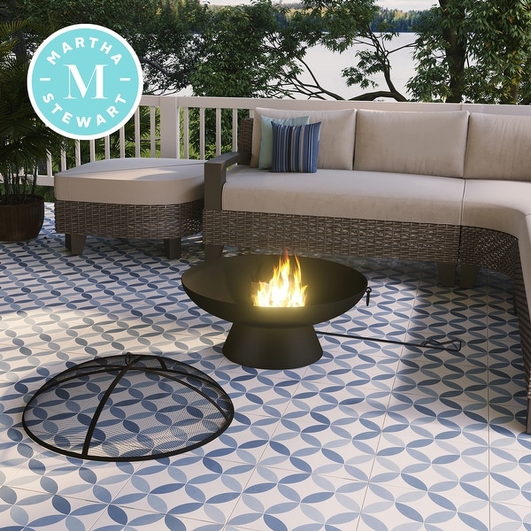 Martha Stewart Bedford Wood Burning 31 Round Dark Charcoal Fire Pit Overstock 31294396