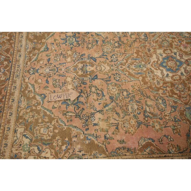 Hand Knotted Oriental 100% Wool Carpet Traditional Floral Coral Kashan Area Rug - 9' 1'' X 6' 5''