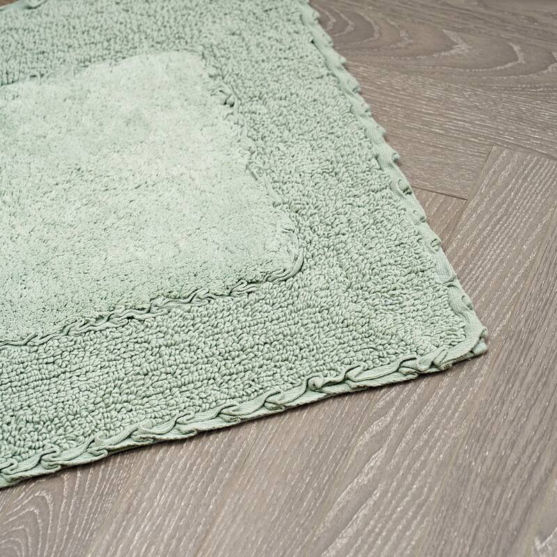 Laura Ashley Ruffle Border Pure Cotton Bath Rugs
