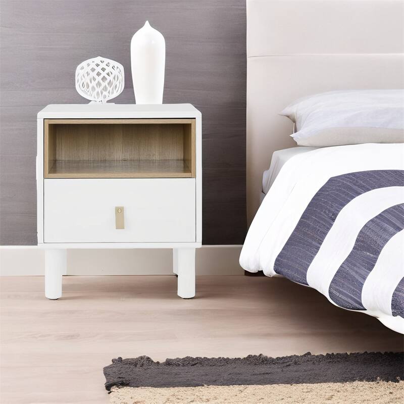 Single Drawer Bedside Table, Modern Wooden Style Bedside Table
