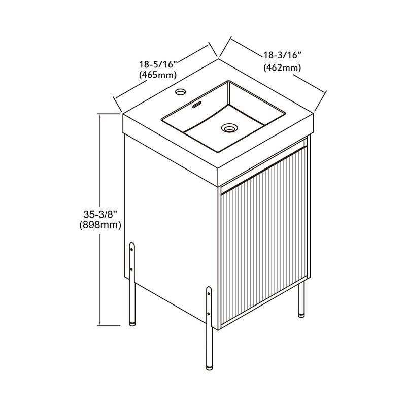 Ripple 18" Single Bathroom Vanity Set