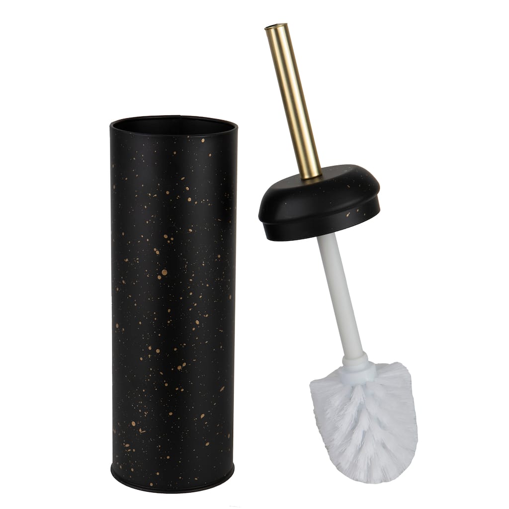 Elle Décor Speckled Design Toilet Brush & Holder in Black