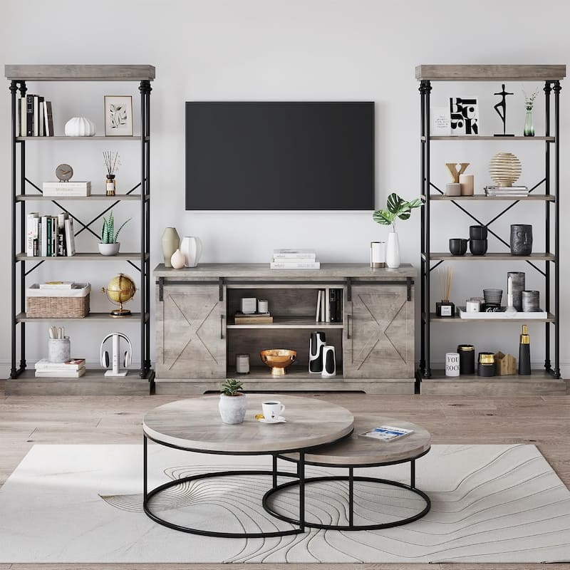 73.6" Tall Industrial 6-Tier Bookshelf Freestanding Bookcase with Shelves