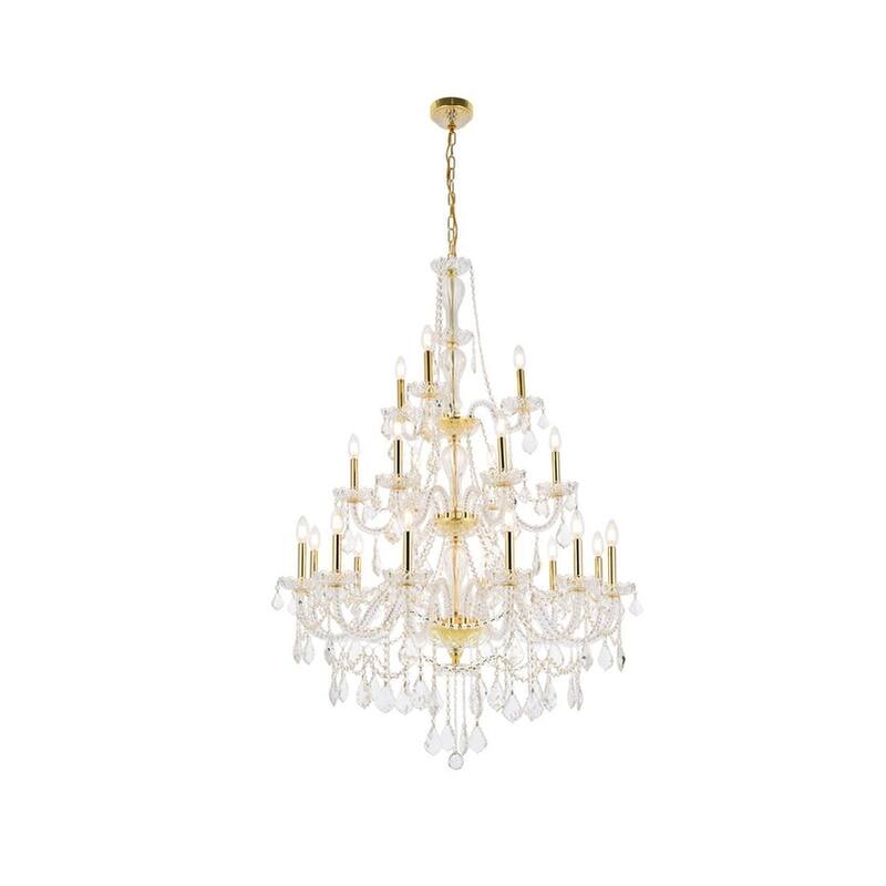 Elegant Lighting V7890G38/RC Giselle 21 Light 38" Wide Crystal