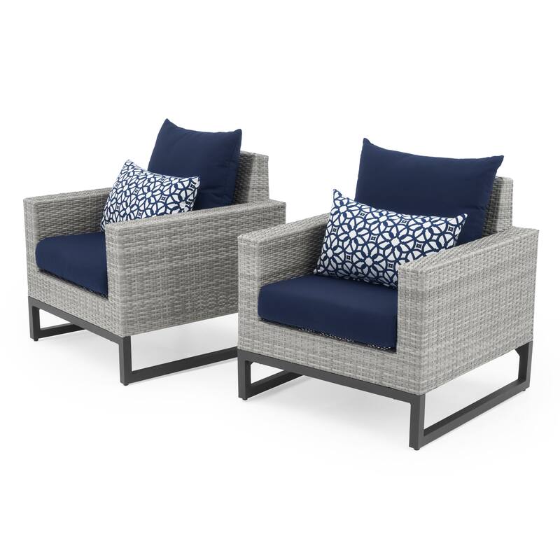 Milo Gray 4 Piece Sunbrella Outdoor Patio Seating Set
