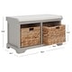 preview thumbnail 5 of 15, SAFAVIEH Freddy Vintage Grey Wicker Storage Bench - 33.5" W x 16.1" D x 19.9" H