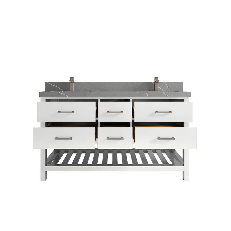 Willow Collections 60 in. W x 22 in. D Parker Double Sink Bathroom Vanity with Countertop