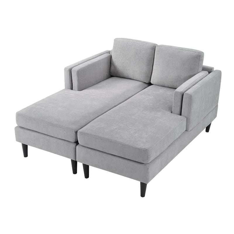 Christopher Knight Home - Alora Modern Upholstered Chaise Lounge Sofa Bed with Dual-Layer Armrests and Flexible Layout Design