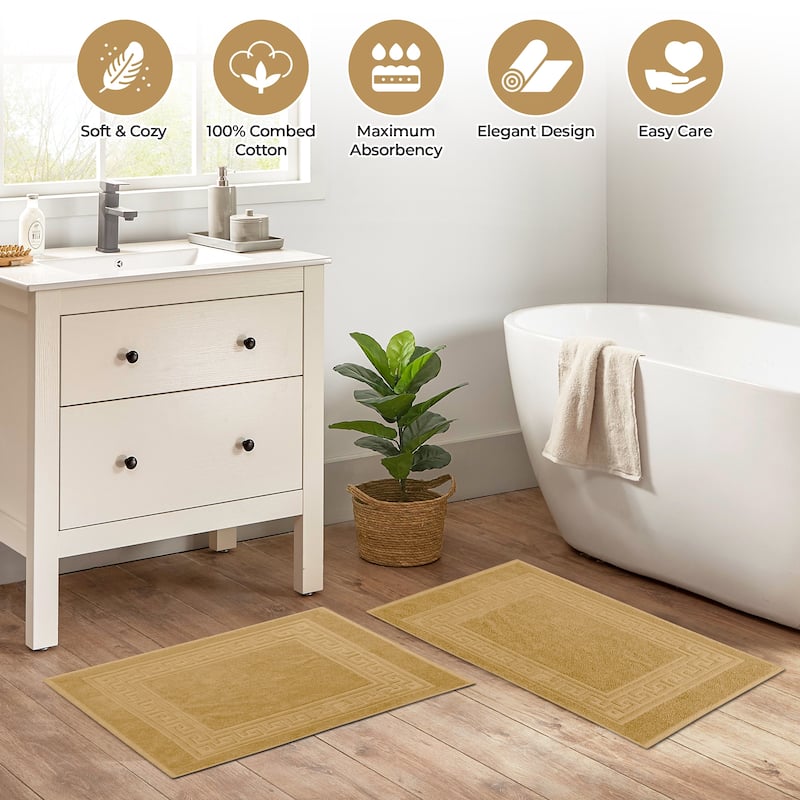 Superior Plush & Absorbent 900 GSM Cotton Bath Mat - (Set of 2)