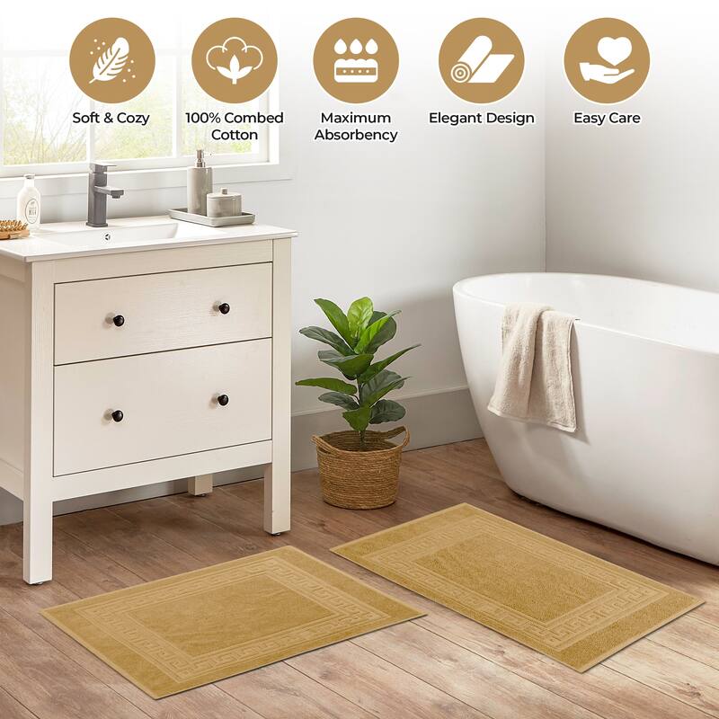Superior Plush & Absorbent 900 GSM Cotton Bath Mat - (Set of 2)