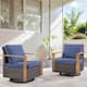 Option Brown Wicker / Blue Cushion