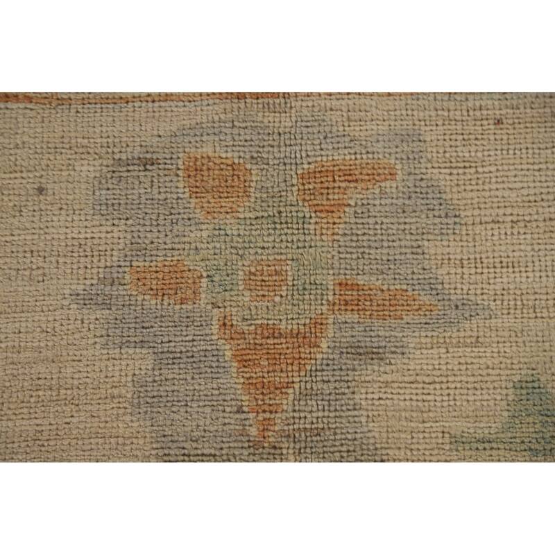 Floral Oushak Turkish Rug Hand-knotted Wool Carpet - 9'2"x 11'9"