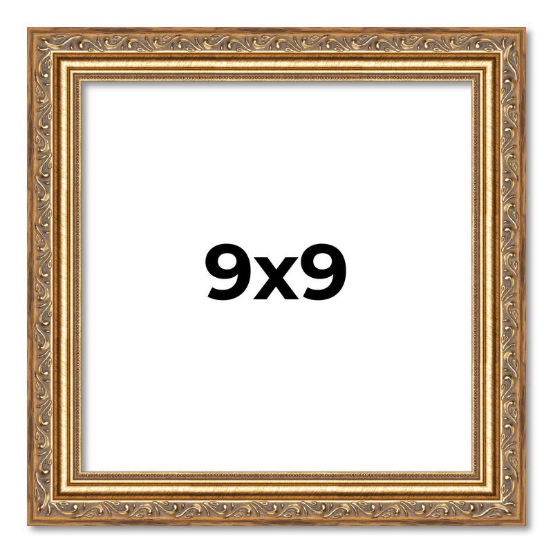 9x9 Frame Red Solid Wood Picture Frame Width 1.75 Inches | Interior Frame Depth 1 13/16 Inches