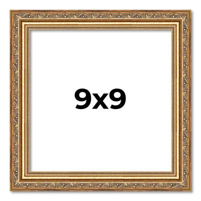 9x9 Frame Red Solid Wood Picture Frame Width 1.75 Inches | Interior Frame Depth 1 13/16 Inches