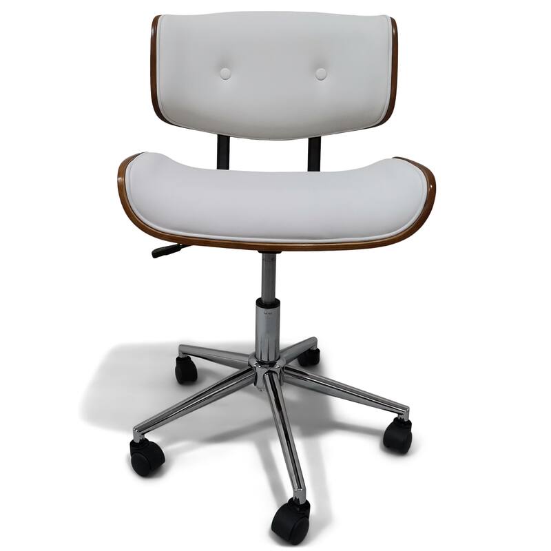 WYNDENHALL Perry Swivel Adjustable Executive Computer Bentwood Office Chair - 22 W x 25 D x 34.1 H