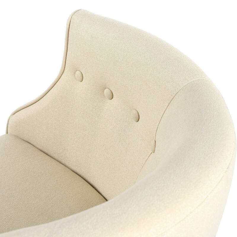 Fabric Modern Club Chair with Button-Tufted Back and Birch Wood Legs