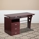preview thumbnail 1 of 43, Pedestal 3-drawer Computer Desk with Keyboard Tray